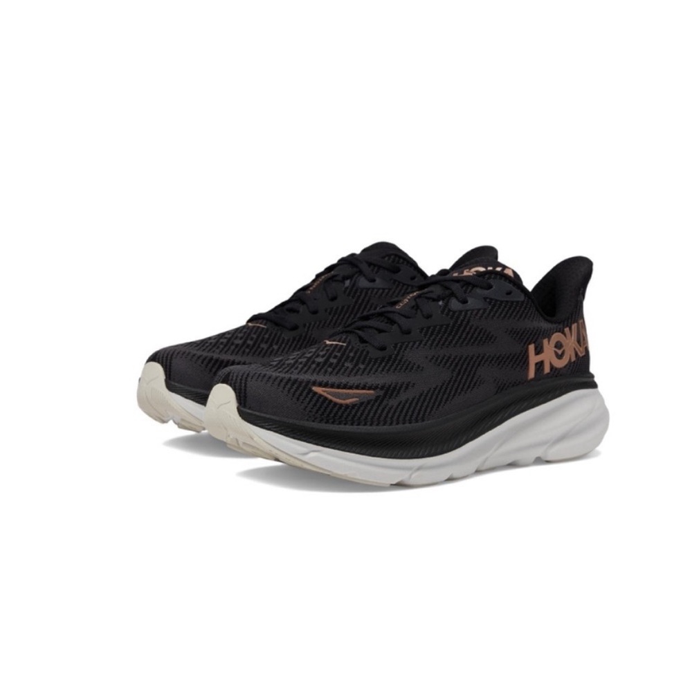 Hoka Clifton 9 Running Shoes in Black & Bronze